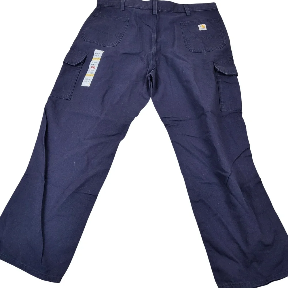 Carhartt Mens FRB240 DNY Flame Resistant Canvas Cargo‎ Pants Dark Navy NWT 44x32